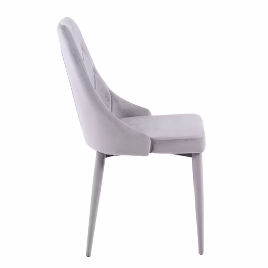 Échantillon gratuit scandinave Beige moderne salon haut dossier Carver nu européen Vintage gris tissu chaise de salle à manger